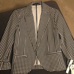 Black and white blazer